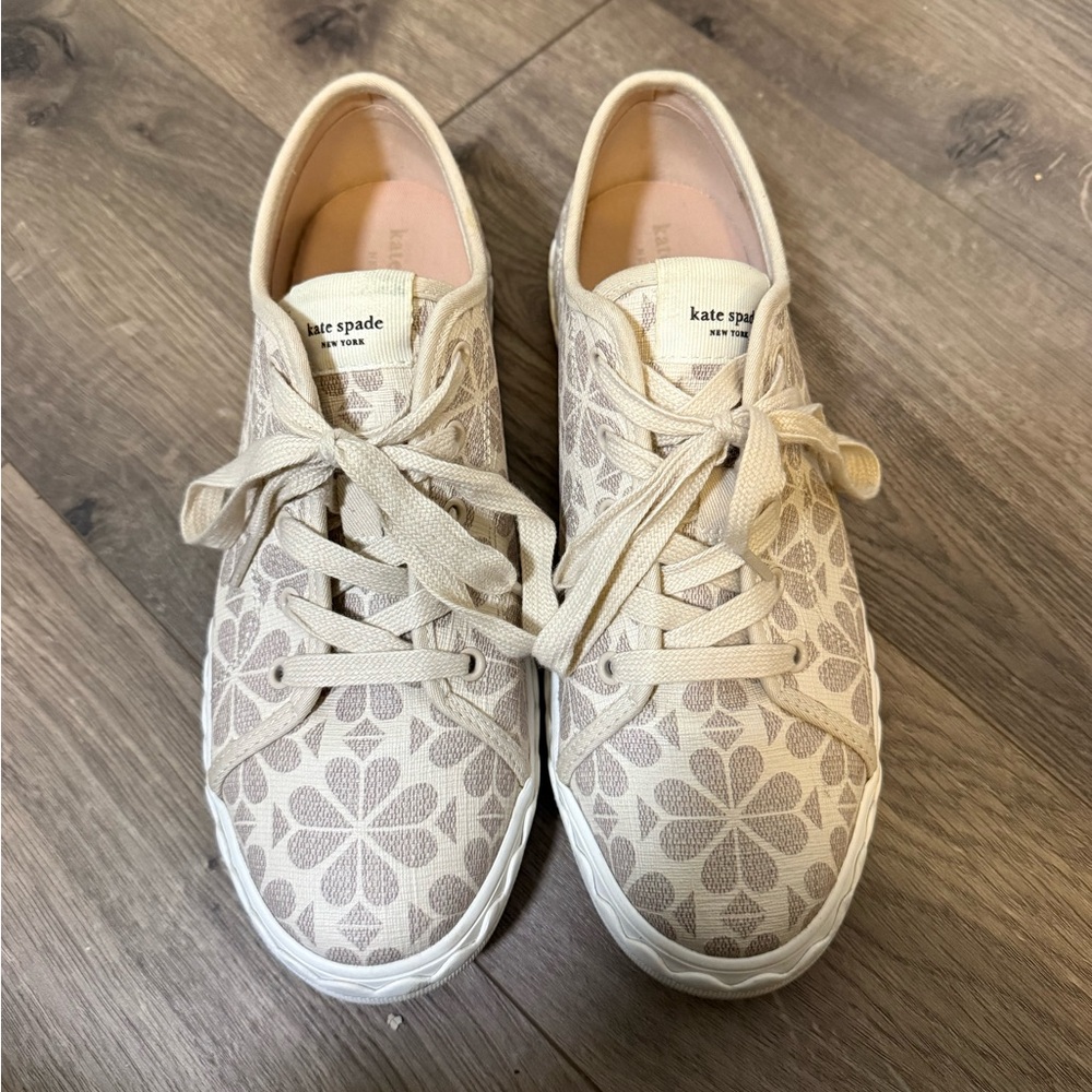 Kate Spade Beige Patterned Women's Sneakers- size 8.5
